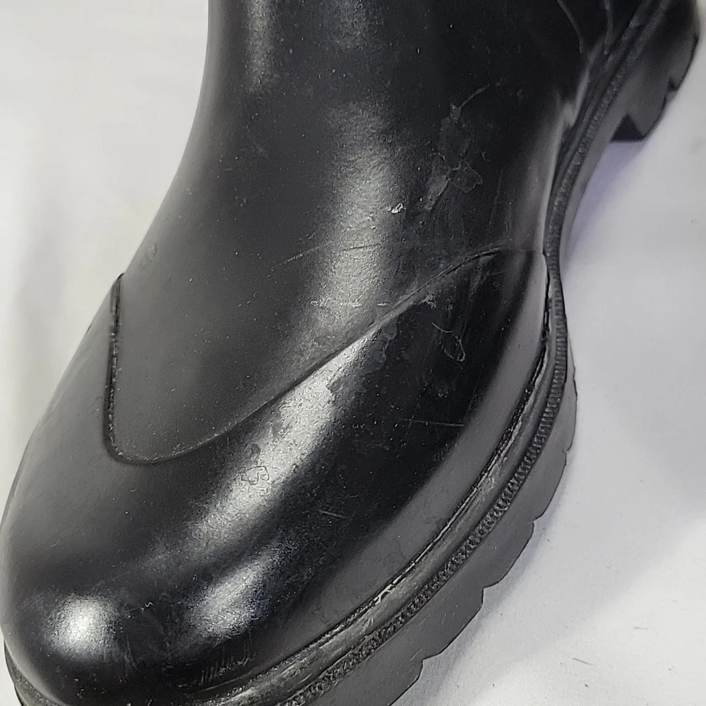 Womens Michael Kors Black Exotic Print Rain Boots Size 9
